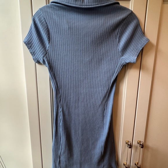 Le Lis Mini Dress (bodycon) blue with collar - Picture 4 of 4
